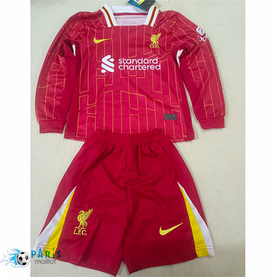 Nouveau Maillot Foot Liverpool Enfant Domicile Manche Longue 2024/25