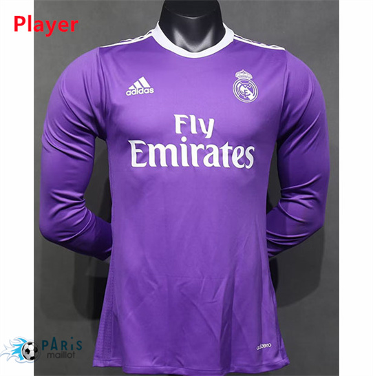 Achat Maillot Foot Real Madrid Player Manche Longue Violet 2016-17