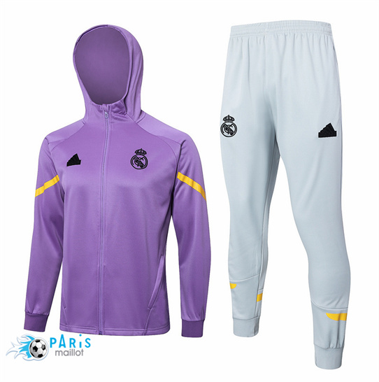 Achat à Capuche Veste Survetement Real Madrid Violet 2024/25