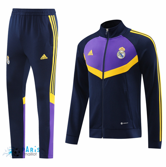 Soldes Veste Survetement Real Madrid Bleu Marine 2024/25