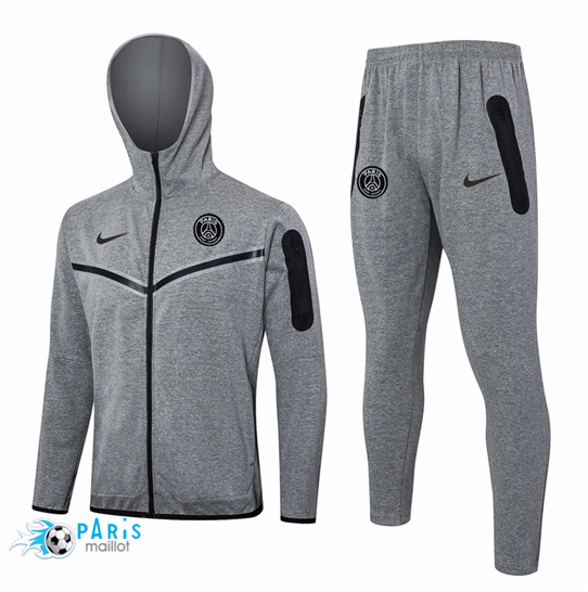 Site à Capuche Veste Survetement Paris PSG Gris 2024/25