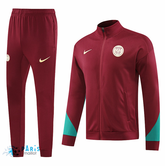 Nouveau Veste Survetement Paris PSG Rouge 2024/25