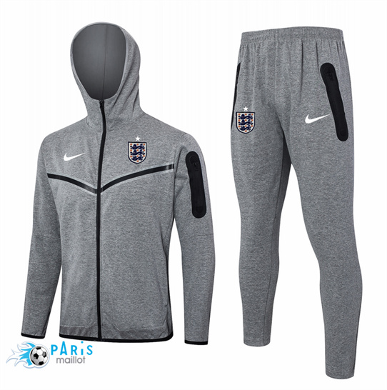 Soldes à Capuche Veste Survetement Angleterre Gris 2024/25