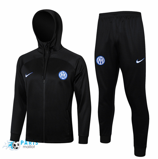 Soldes à Capuche Veste Survetement Inter Milan Noir 2024/25