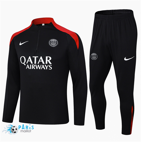 Maillotparis Soldes Survetement Paris PSG Enfant noir 2024 25 Personnalises Pas Cher