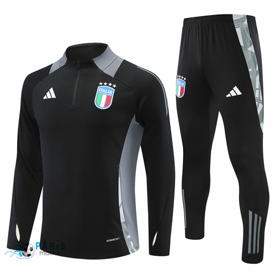 Soldes Survetement Italie Enfant Noir 2024/25