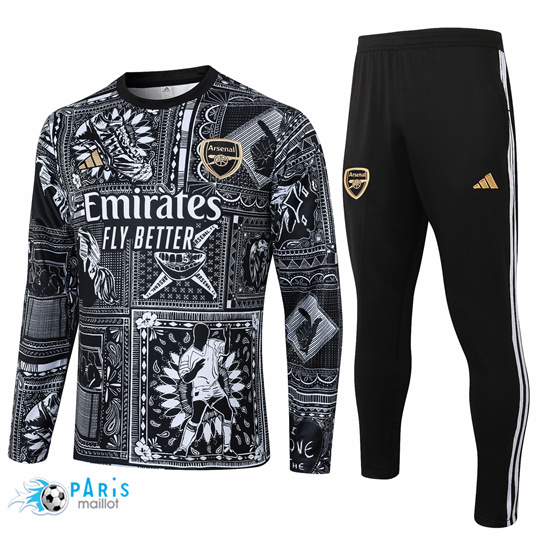 Soldes Survetement Arsenal Enfant Noir 2024/25