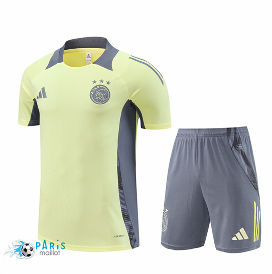 Soldes Maillot Foot Ajax + Short Jaune Clair 2024/25