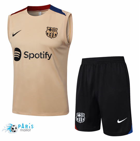 Soldes Maillot Foot Barcelone Debardeur + Short Jaune 2024/25