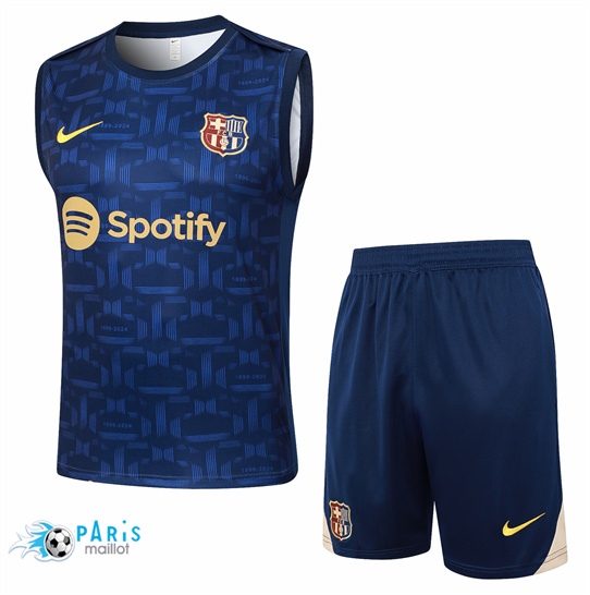 Nouveau Maillot Foot Barcelone Debardeur + Short Bleu Marine 2024/25