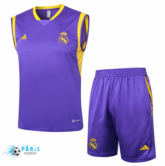 Soldes Maillot Foot Real Madrid Debardeur + Short Violet 2024/25