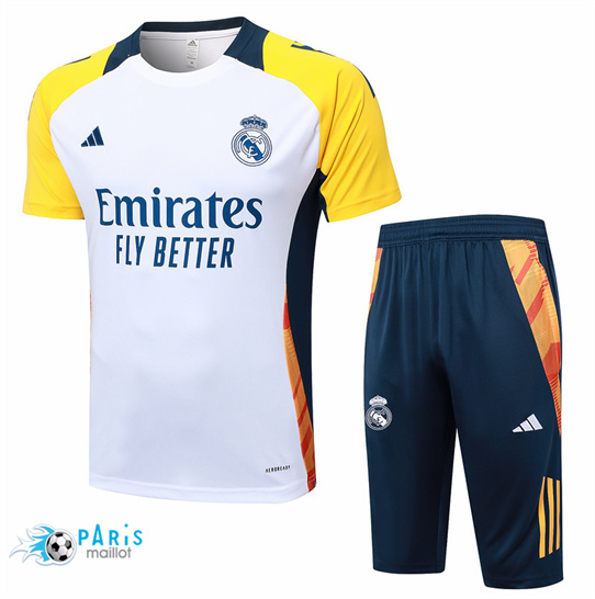 Soldes Maillot Foot Real Madrid + Short Blanc 2024/25