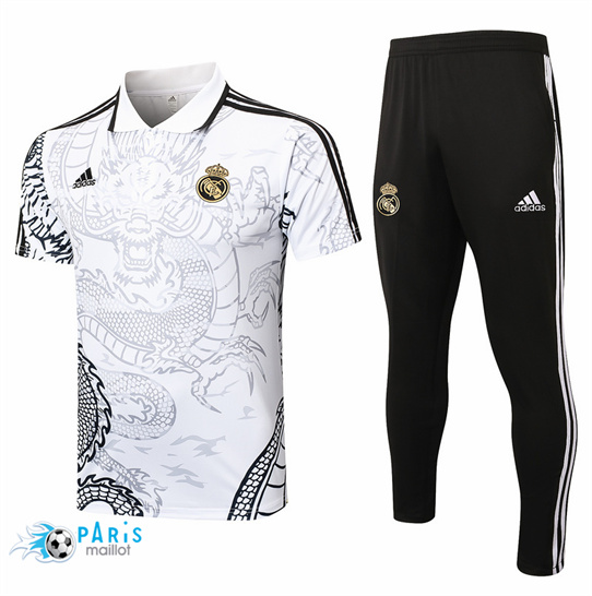 Créer Maillot Foot Real Madrid polo + Pantalon Blanc 2024/25