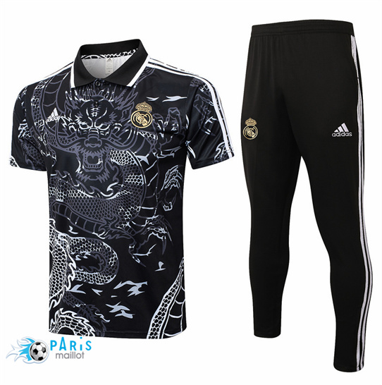 Discount Maillot Foot Real Madrid polo + Pantalon Noir 2024/25