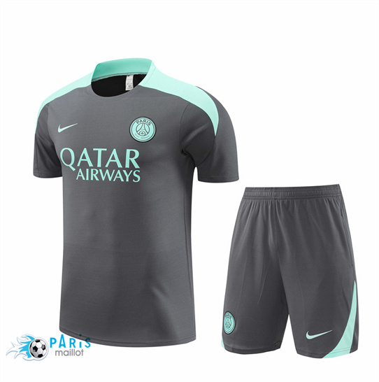 Soldes Maillot Foot Paris PSG + Short Gris 2024/25