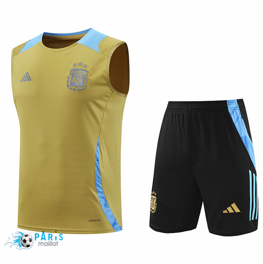 Acheter Maillot Foot Argentine Debardeur + Short Jaune 2024/25