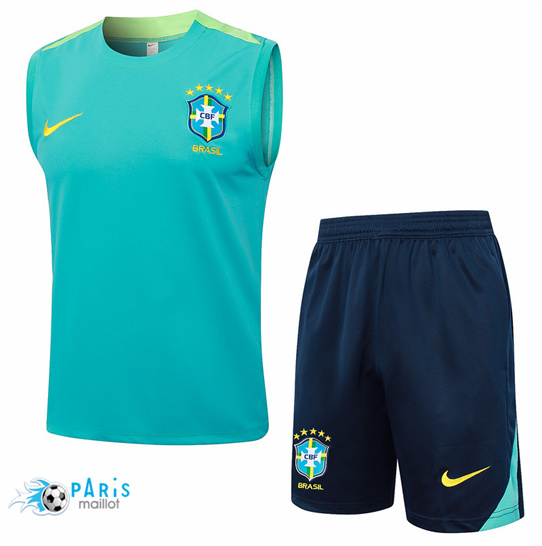 Discount Maillot Foot Brésil Debardeur + Short bleu ciel 2024/25