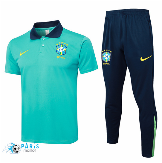 Marque Maillot Foot Brésil Polo + Pantalon bleu ciel 2024/25