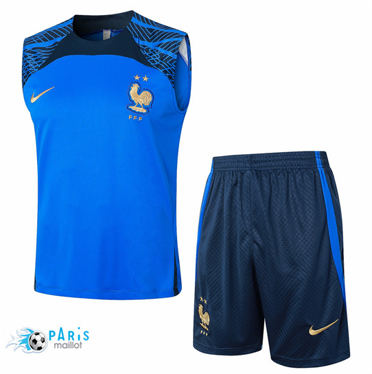 Site Maillot Foot France Debardeur + Short bleu ciel 2024/25