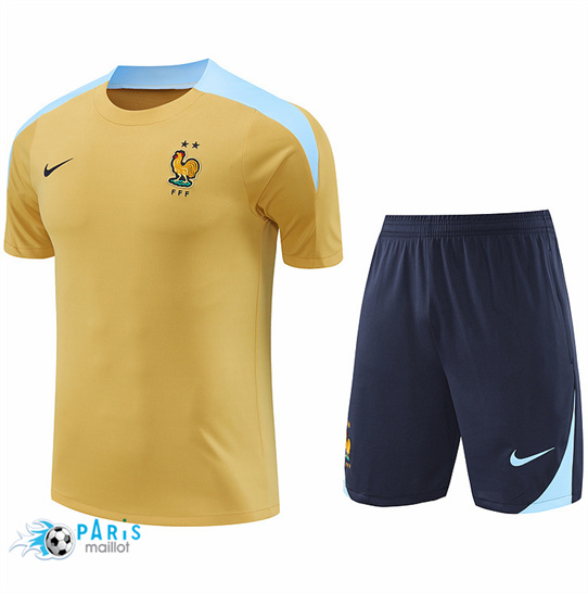 Site Maillot Foot France + Short Jaune 2024/25