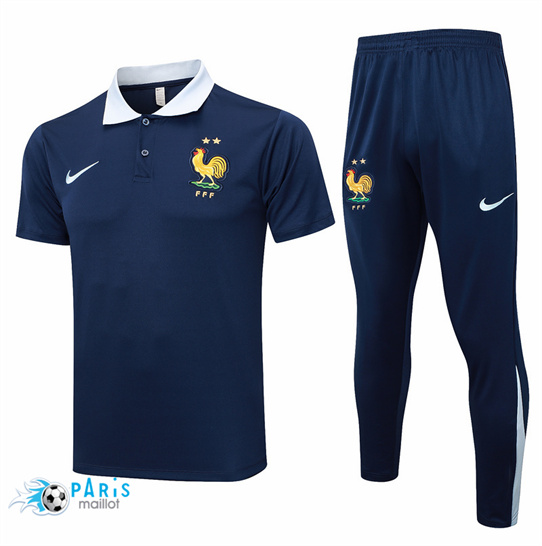 Acheter Maillot Foot France Polo + Pantalon Bleu Marine 2024/25