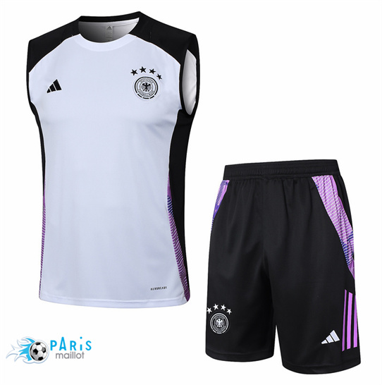 Nouveau Maillot Foot Allemagne Debardeur + Short Blanc 2024/25