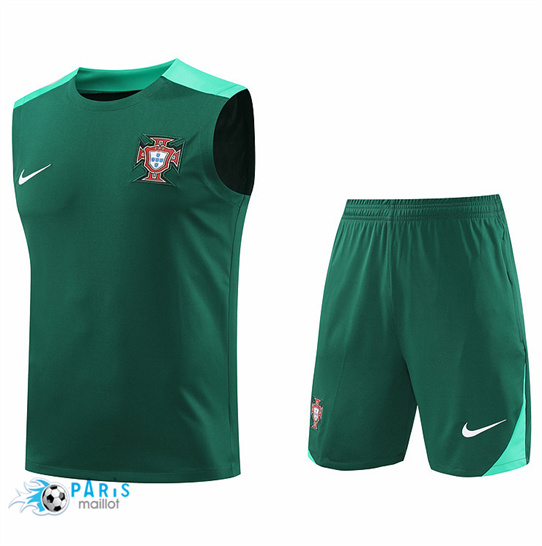 Site Maillot Foot Portugal Debardeur + Short Vert 2024/25