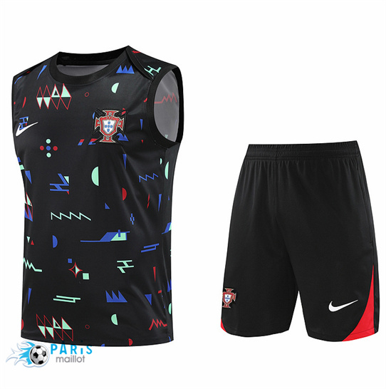 Soldes Maillot Foot Portugal Debardeur + Short Noir 2024/25