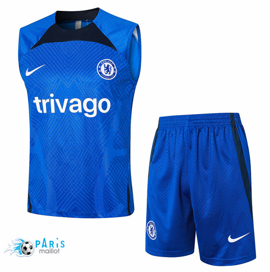 Nouveau Maillot Foot Chelsea Debardeur + Short Bleu 2024/25