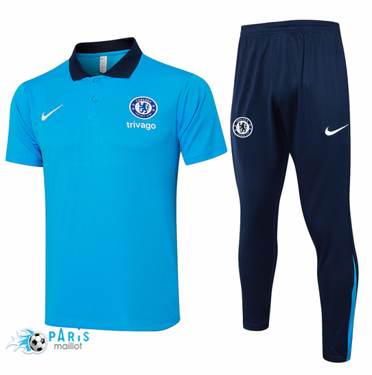 Flocage Maillot Foot Chelsea POLO + Pantalon Bleu 2024/25