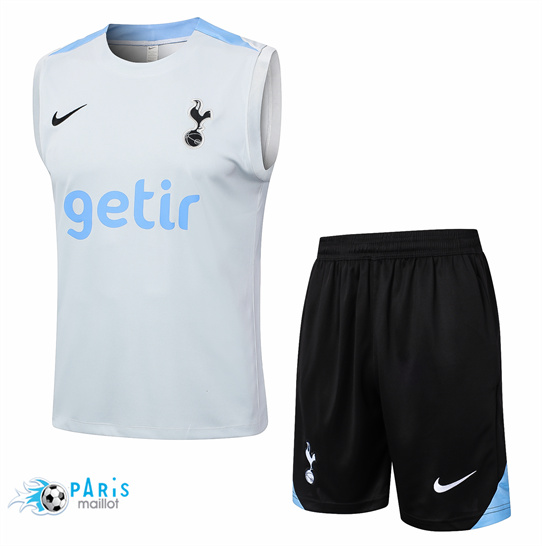 Soldes Maillot Foot Tottenham Hotspur Debardeur + Short Gris Clair 2024/25