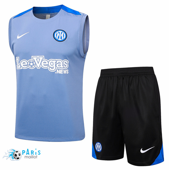 Flocage Maillot Foot Inter Milan Debardeur + Short Gris 2024/25