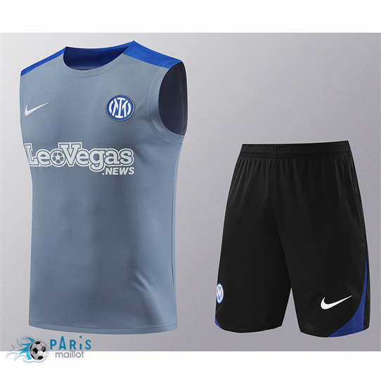 Prix Maillot Foot Inter Milan Debardeur + Short Gris 2024/25