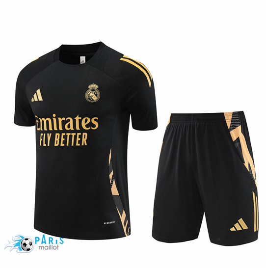 Site Maillot Foot Real Madrid Enfant + Short Noir 2024/25