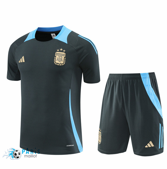 Flocage Maillot Foot Argentine Enfant + Short Gris foncé 2024/25