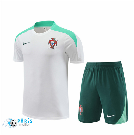 Discount Maillot Foot Portugal Enfant + Short Blanc 2024/25