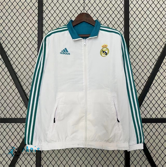 Soldes Réversible Coupe vent retro Real Madrid 2017-18 Blanc 2024/25