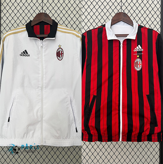 Flocage Réversible Coupe vent AC Milan Blanc 2024/25