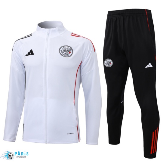 Soldes Veste Survetement Ajax Blanc/Rouge 2025/26