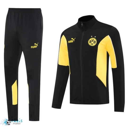 Soldes Veste Survetement Borussia Dortmund Noir/Jaune 2025/26