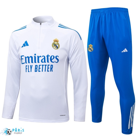 Nouveau Survetement Real Madrid Blanc/Bleu 2025/26