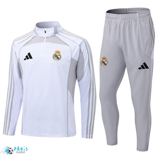Flocage Survetement Real Madrid Blanc/Gris 2025/26