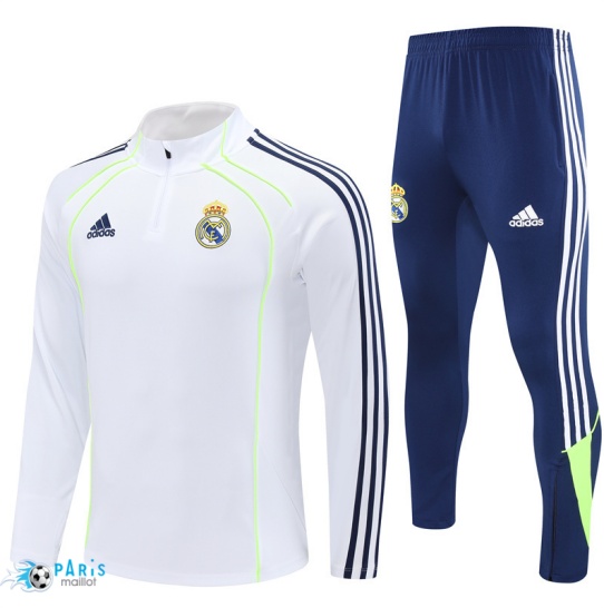 Prix Survetement Real Madrid Blanc/Bleu/Vert 2025/26