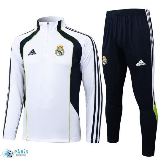 Nouveau Survetement Real Madrid Blanc/Bleu Marine/Vert 2025/26