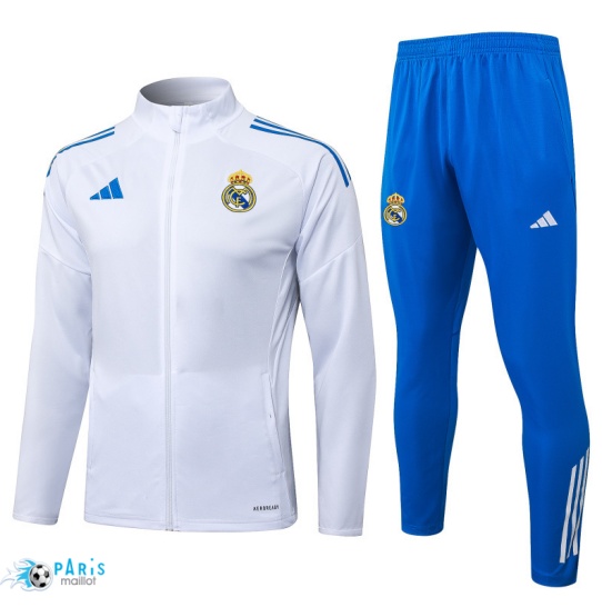 Flocage Veste Survetement Real Madrid Blanc/Bleu 2025/26