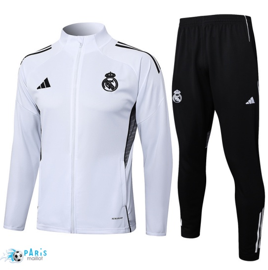 Marque Veste Survetement Real Madrid Blanc/Noir 2025/26