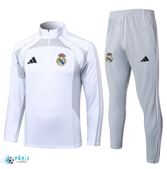 Créer Survetement Real Madrid Blanc/Gris clair 2025/26