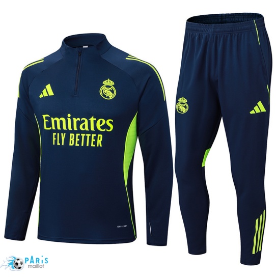 Prix Survetement Real Madrid Bleu Marine/Vert 2025/26