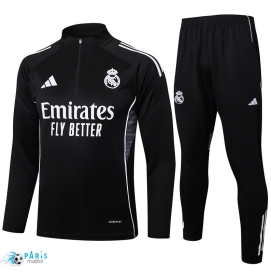 Nouveau Survetement Real Madrid Noir/Blanc 2025/26