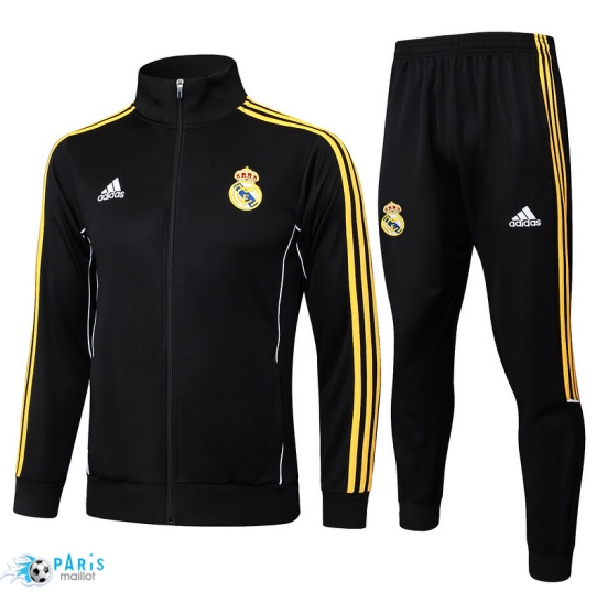 Créer Veste Survetement Real Madrid Noir/Jaune 2025/26